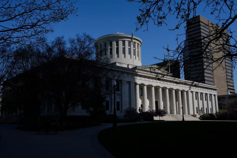 The Ohio Statehouse is seen in Columbus, Ohio, Monday, April 15, 2024.