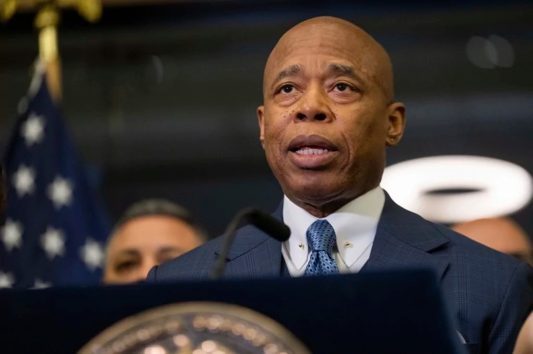 Mayor Eric Adams speaks during a news conference at the New York City Emergency Management Department on Friday April 5, 2024 in New York. New York City's mayor on Saturday issued an emergency order suspending parts of a new law intended to ban solitary confinement in local jails a day before it was to take effect, citing concerns for the safety of staff and detainees.