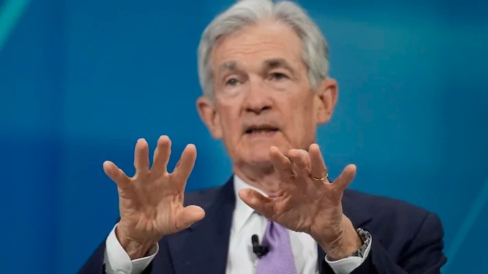 Federal Reserve Chairman Jerome Powell speaks at the DealBook Summit in New York, Wednesday, Dec. 4, 2024.