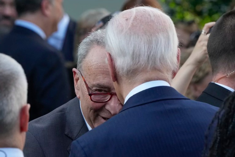 Testy Schumer refuses to address Biden pardon of son Hunter