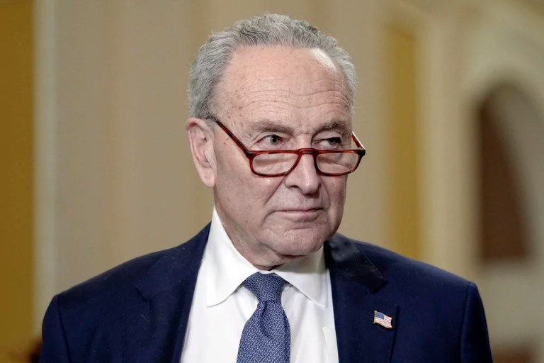 Sen. Majority Leader Chuck Schumer (D-NY) listens during a news conference after a policy luncheon on Capitol Hill Tuesday, Dec. 3, 2024, in Washington.