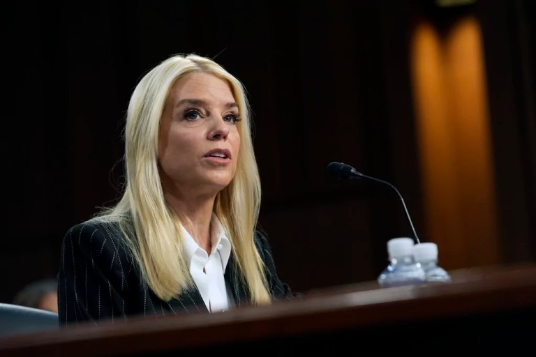 Attorney General Pam Bondi appears before the Senate Judiciary Committee for her confirmation hearing at the Capitol in Washington, Wednesday, Jan. 15, 2025.