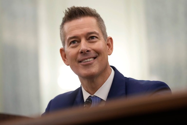 Former Wisconsin Rep. Sean Duffy testifies before the Senate Commerce, Science, and Transportation Committee, Wednesday, Jan. 15, 2025, on Capitol Hill in Washington for his nomination to be transportation secretary.