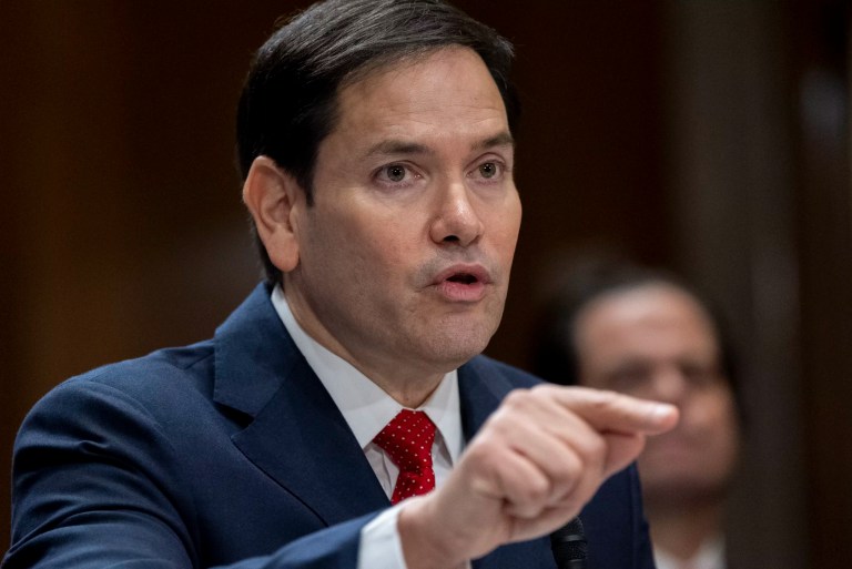 Sen. Marco Rubio, R-Fla., President-elect Donald Trump's choice to be Secretary of State, appears before the Senate Foreign Relations Committee for his confirmation hearing, at the Capitol in Washington, Wednesday, Jan. 15, 2025.