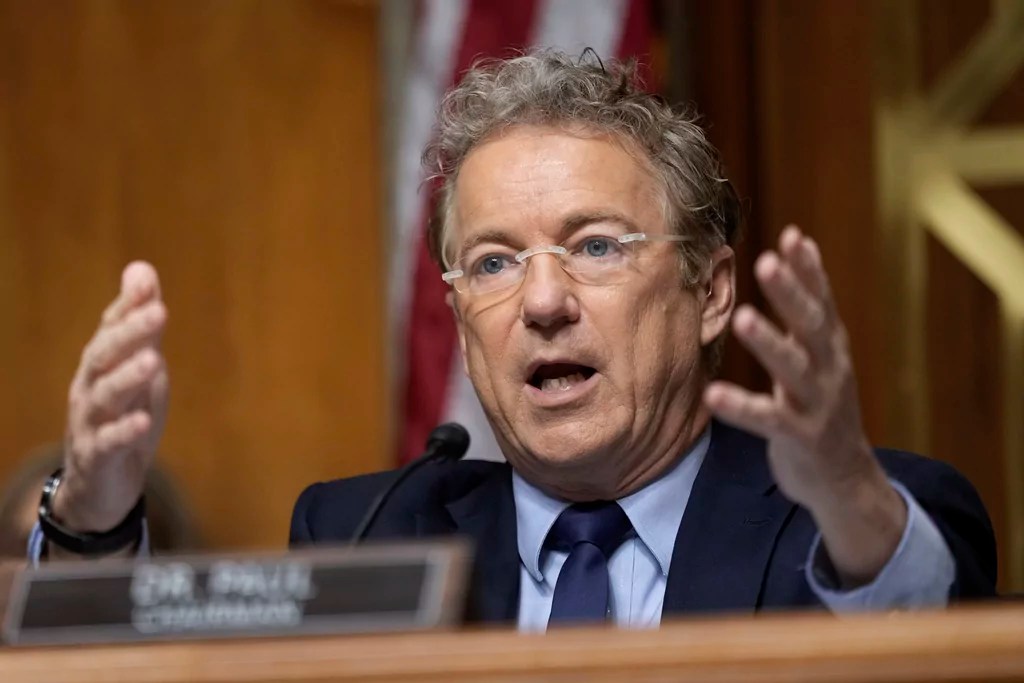 Chairman Rand Paul, R-Ky., speaks at the Senate Homeland Security and Governmental Affairs Committee confirmation hearing for South Dakota Gov. Kristi Noem, President-elect Donald Trump's nominee to be Secretary of Homeland Security, at the Capitol in Washington, Friday, Jan. 17, 2025.