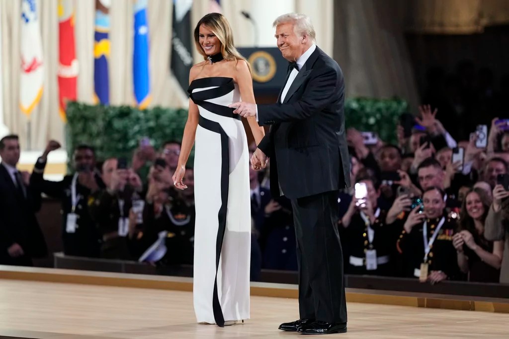 Trump and Melania share first dance together after inauguration