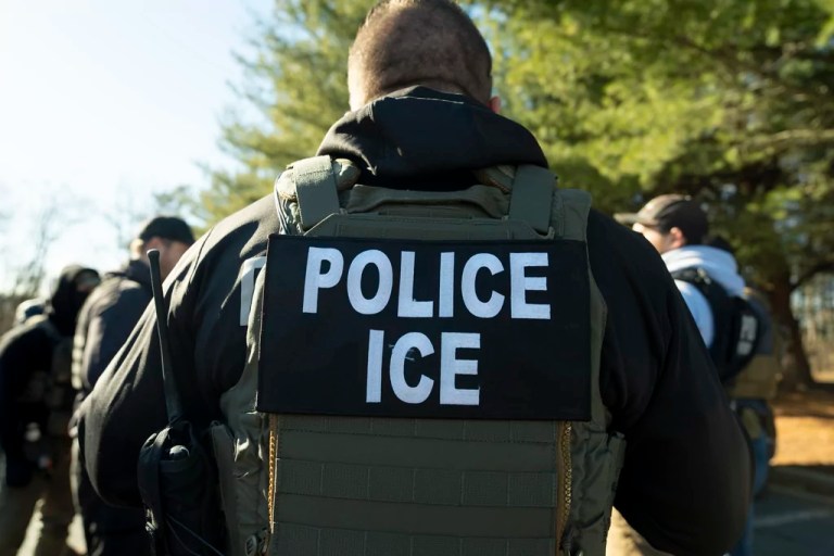Immigration and Customs Enforcement Baltimore Field Officer director Matt Elliston listens during a briefing, Monday, Jan. 27, 2025, in Silver Spring, Maryland.