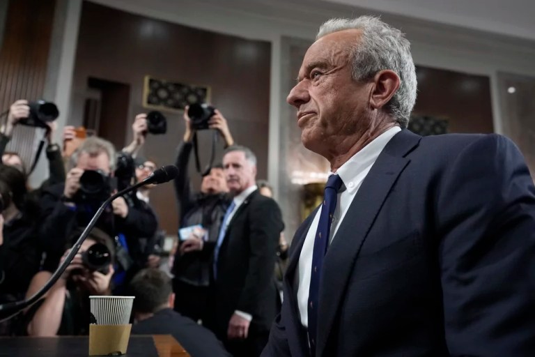 Robert F. Kennedy Jr., President Donald Trump's choice to be Secretary of Health and Human Services, appears before the Senate Finance Committee for his confirmation hearing at the Capitol in Washington, Wednesday, Jan. 29, 2025.