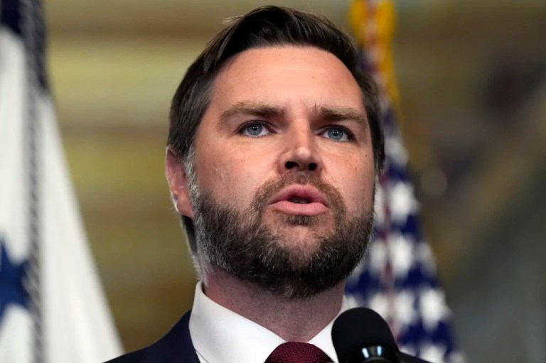 Vice President JD Vance speaks before swearing in John Ratcliffe as CIA director in the Vice Presidential Ceremonial Office in the Eisenhower Executive Office Building on the White House campus, Thursday, Jan. 23, 2025, in Washington.