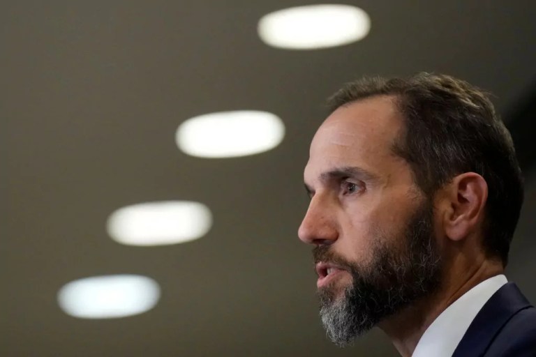 Special counsel Jack Smith delivers remarks.