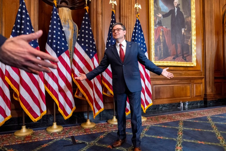 Mike Johnson dismisses ‘flailing’ Democratic lawmakers threatening CR fight