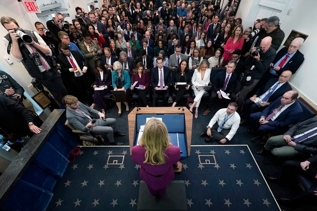 How Karoline Leavitt’s first White House press briefing compares to predecessors
