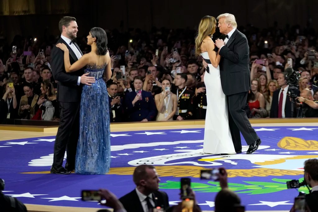Melania and Usha dazzle with dresses at inaugural ball