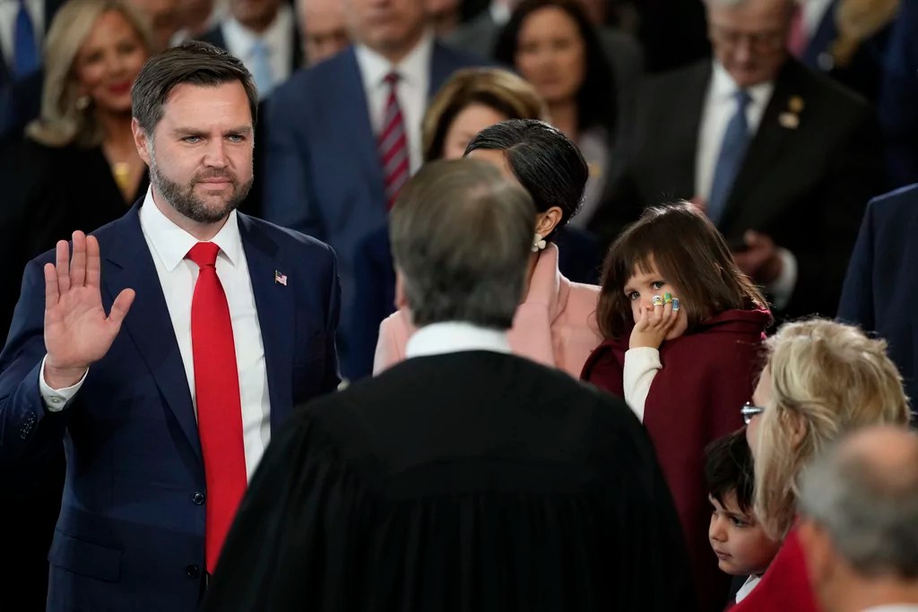 Vance takes up MAGA mantle with swearing in as vice president