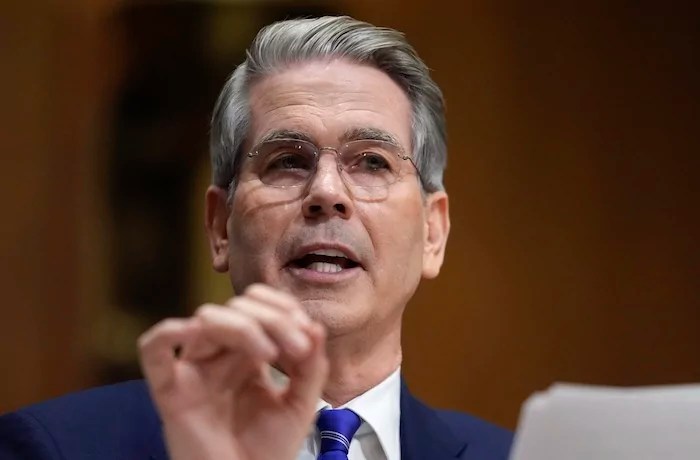 Treasury Secretary Scott Bessent appears before the Senate Finance Committee for his confirmation hearing at the Capitol in Washington, Thursday, Jan. 16, 2025.