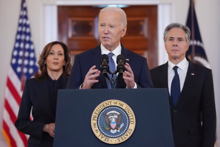 Biden celebrates Israel-Hamas ceasefire deal but declines to credit Trump