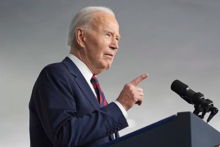 President Joe Biden speaks at the International African American Museum in Charleston, South Carolina, Sunday, Jan. 19, 2025.