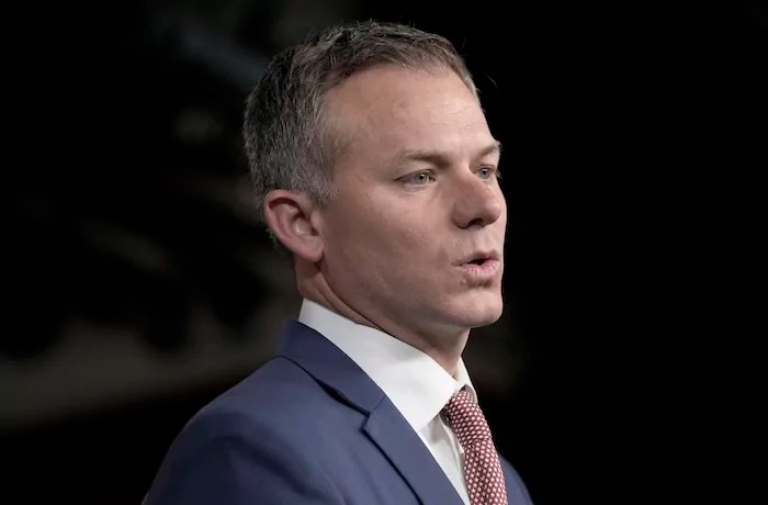 Rep. Blake Moore, R-Utah, speaks during a news conference on Capitol Hill Wednesday, April 10, 2024, in Washington.