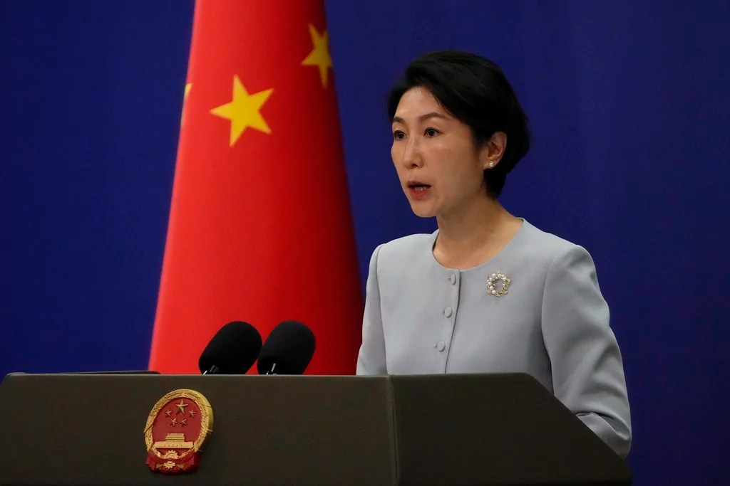 Chinese Foreign Ministry spokesperson Mao Ning speaks during a press conference at the Ministry of Foreign Affairs in Beijing, Monday, Aug. 19, 2024.