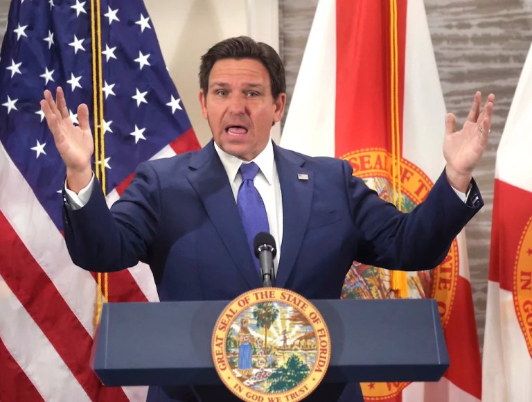 Governor Ron DeSantis delivers remarks after announcing the appointment of Florida Attorney General Ashley Moody as U.S. senator to replace Marco Rubio, during a news conference in Orlando, Fla., Thursday, Jan. 16, 2025.