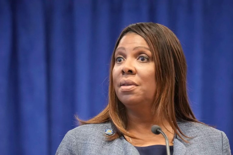 New York Attorney General Letitia James speaks about a settlement with regard to the opioid crisis at a news conference in New York, Thursday, Jan. 23, 2025.