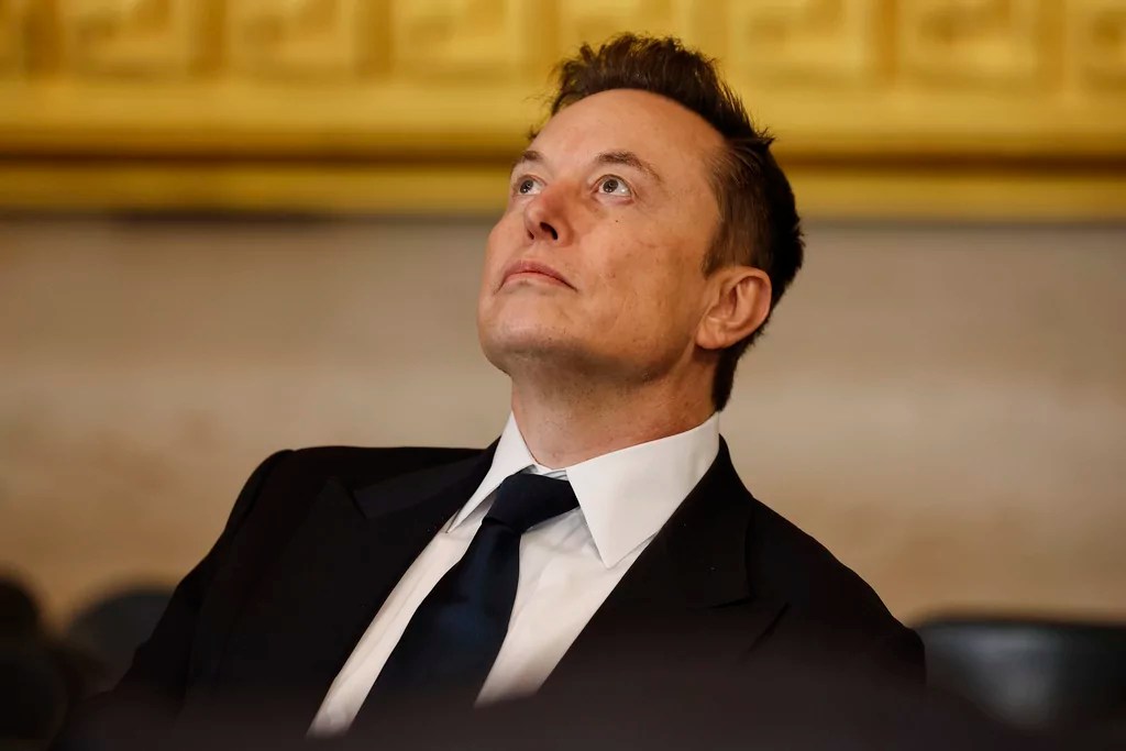 Elon Musk arrives before the 60th presidential inauguration, Monday, Jan. 20, 2025, in the Capitol Rotunda in Washington.