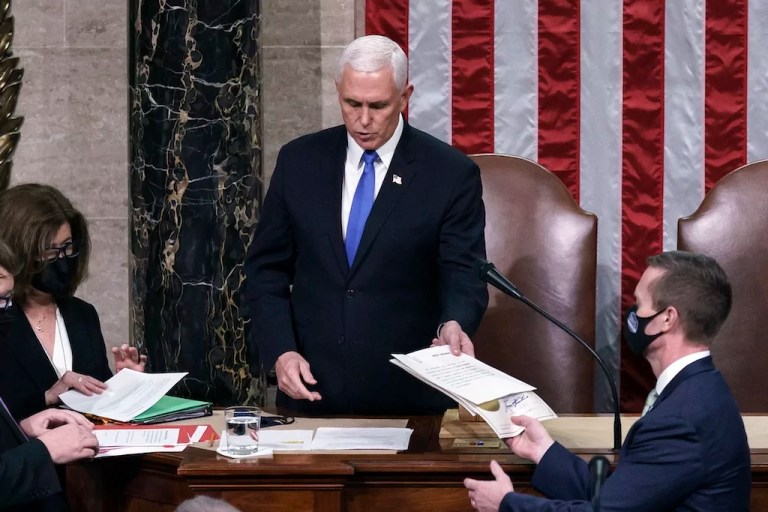 Pence salutes ‘return of order and civility’ to Jan. 6 election certification