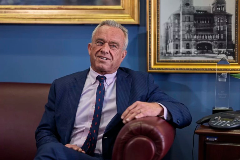 Robert F. Kennedy Jr., President-elect Donald Trump's nominee to be secretary of Health and Human Services, speaks during a meeting with Sen. John Cornyn, R-Texas, at the Capitol in Washington, Thursday, Jan. 9, 2025.