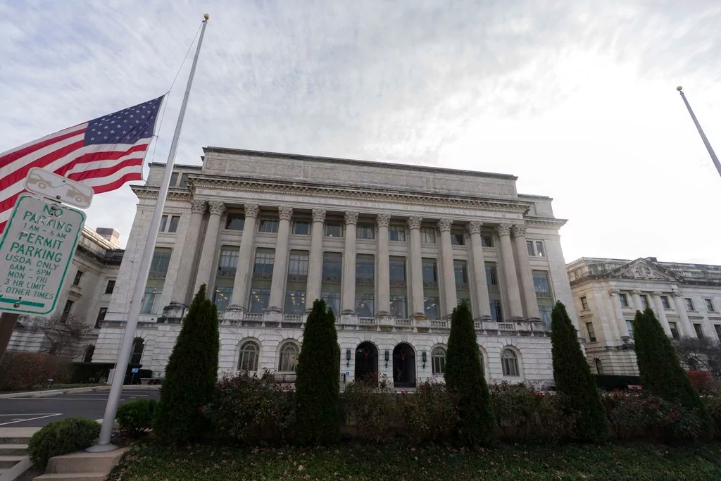 The U.S. Department of Agriculture building is seen in Washington, Saturday, Dec. 7, 2024. (AP Photo/Jose Luis Magana)