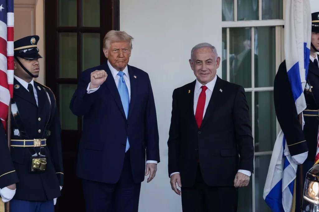 President Donald Trump meets with Israel’s Prime Minister Benjamin Netanyahu at the White House, Tuesday, Feb. 4, 2025, in Washington, D.C.