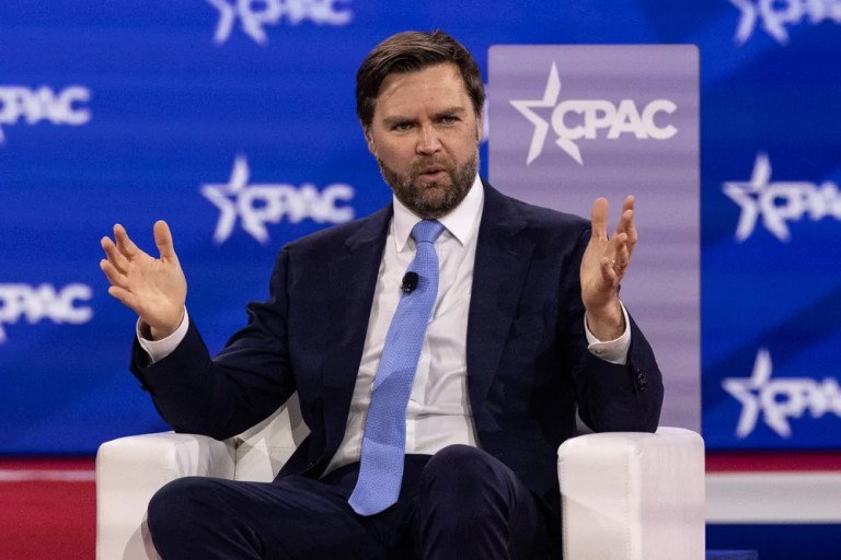 Vice President JD Vance speaks at the 2025 Conservative Political Action Conference in National Harbor, Maryland.