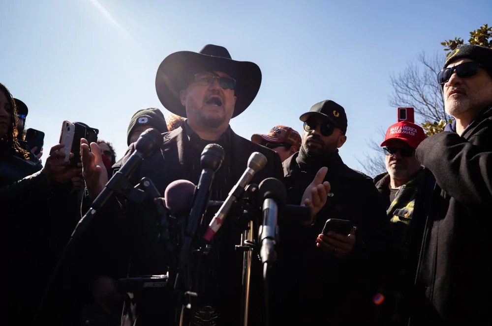 January 6 defendants at the Capitol Feb. 21, 2025. (Graeme Jennings/Washington Examiner)