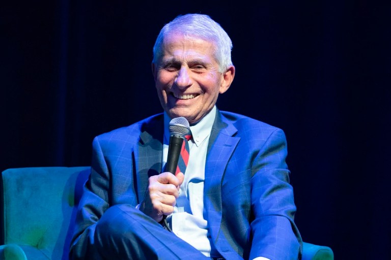 Dr. Anthony Fauci speaks during the presentation of his book 