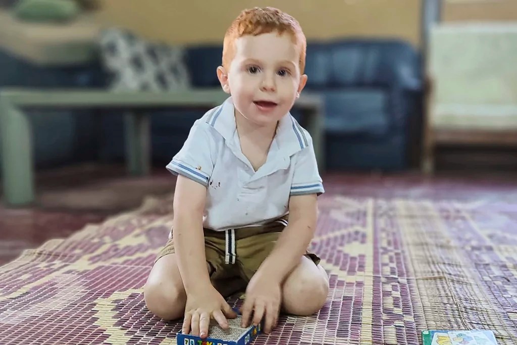 This undated photo provided by Hostages Family Forum shows Ariel Bibas, who was abducted and brought to Gaza on Oct. 7, 2023.