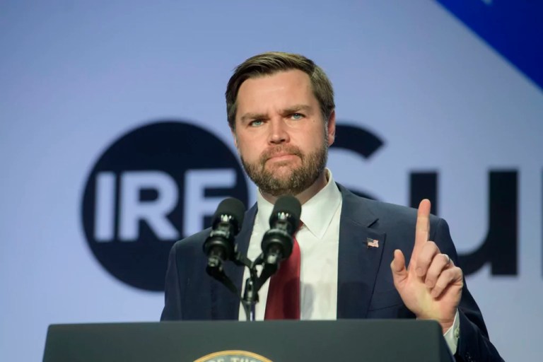 Vice President JD Vance speaks at the International Religious Freedom Summit at the Washington Hilton, Wednesday, Feb. 5, 2025