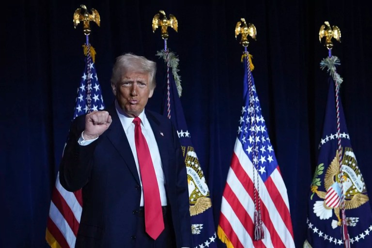 President Donald Trump attends the National Prayer Breakfast at Washington Hilton, Thursday, Feb. 6, 2025, in Washington.