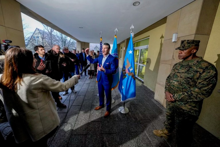 Hegseth shows support for military rank and file with Germany workout