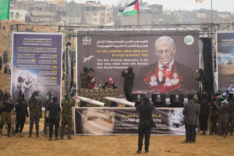 Hamas’s hate unmasked in brutal hostage exchange celebration