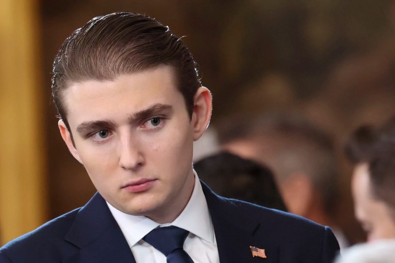 Barron Trump attends the 60th Presidential Inauguration in the Rotunda of the U.S. Capitol in Washington, DC.