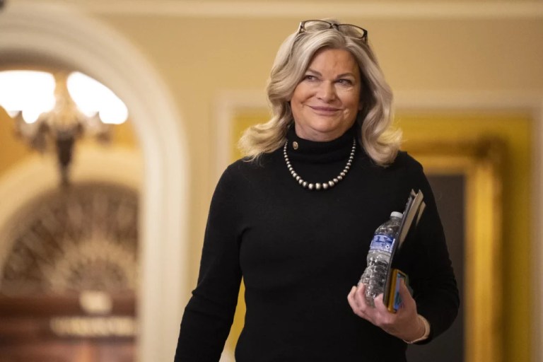 Sen. Cynthia Lummis (R-WY) walks through the Capitol