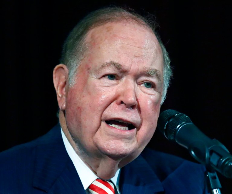In this Sept. 20, 2017, file photo, University of Oklahoma President David Boren, a former Democratic governor and U.S. senator, speaks at a news conference in Norman, Okla. Boren has asked for an opportunity to personally address the university's regents about allegations of sexual misconduct made against him.