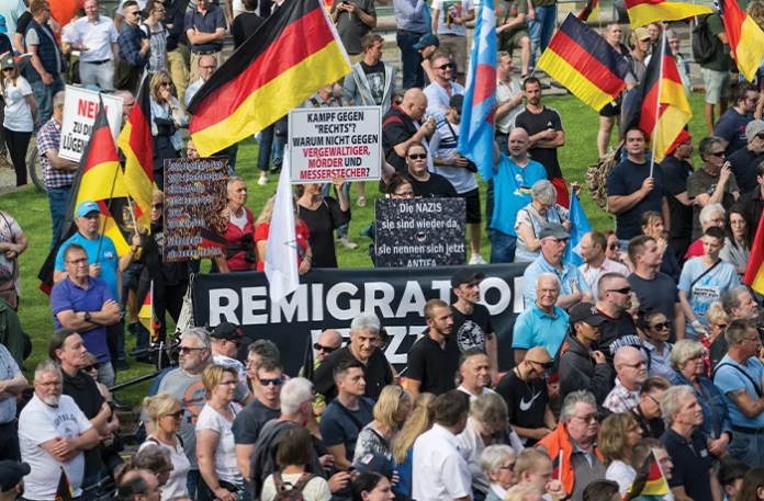 Supporters of the AfD party.
