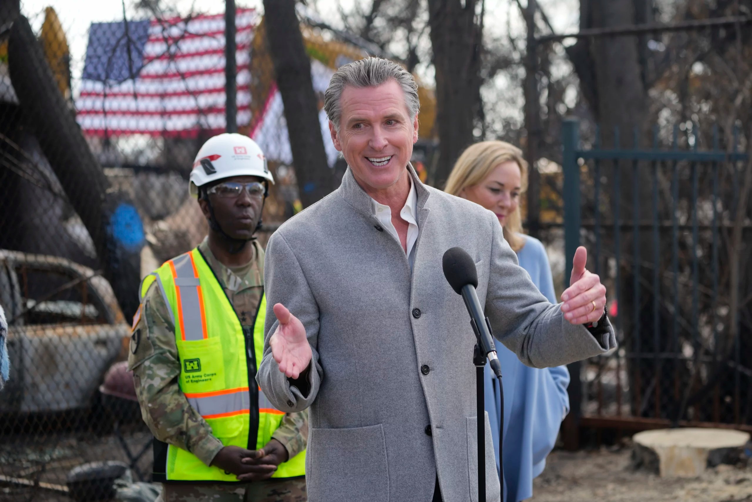Newsom slammed for sporting expensive jacket in update on wildfires