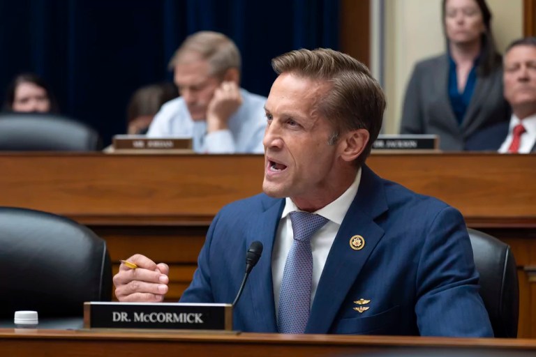 Rep. Rich McCormick, R-Ga., challenges Dr. Anthony Fauci, the former Director of the National Institute of Allergy and Infectious Diseases, on his policies during the coronavirus pandemic, during a hearing by the House Oversight and Accountability Committee Select Subcommittee,