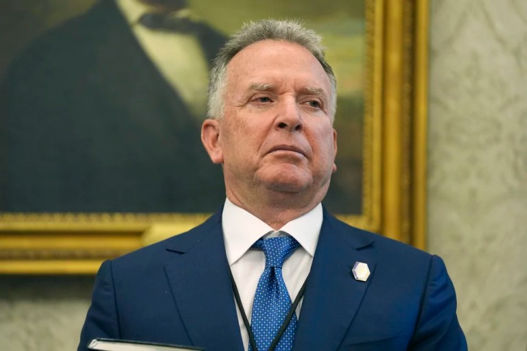Steve Witkoff, special envoy for the Middle East, watches as President Donald Trump signs executive orders in the Oval Office of the White House, Monday, Feb. 3, 2025, in Washington.