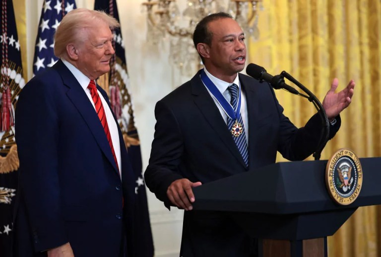 Trump celebrates Black History Month with Tiger Woods in DEI order aftermath