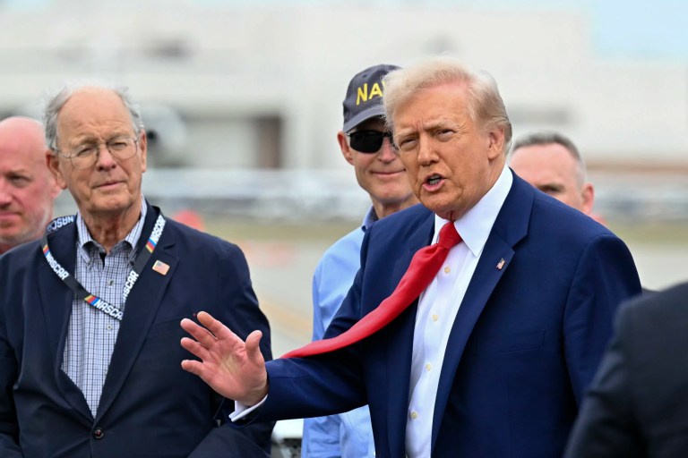Trump takes lap around Daytona 500 Speedway in visit to NASCAR race