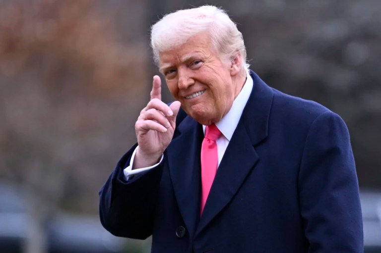 President Donald Trump arrives at the White House after speaking at the Conservative Political Action Conference, CPAC, Saturday, Feb. 22, 2025, in Washington. (AP Photo/John McDonnell)