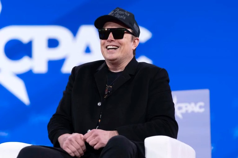 Elon Musk speaks at the Conservative Political Action Conference at the Gaylord National Resort & Convention Center, Thursday, Feb. 20, 2025, in Oxon Hill, Maryland.