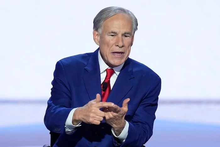 Texas Gov. Greg Abbott speaks to reporters outside the West Wing of the White House, Wednesday, Feb. 5, 2025, in Washington.